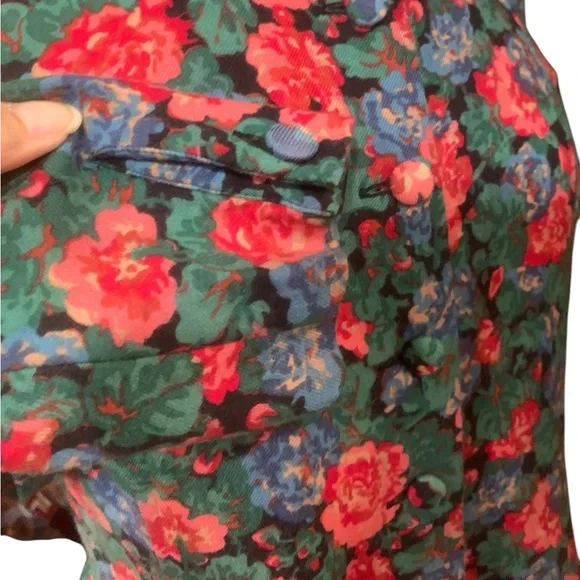 Vintage Laura Ashley button down puff sleeve drop waist floral midi dress sz 12 - Picture 5 of 11
